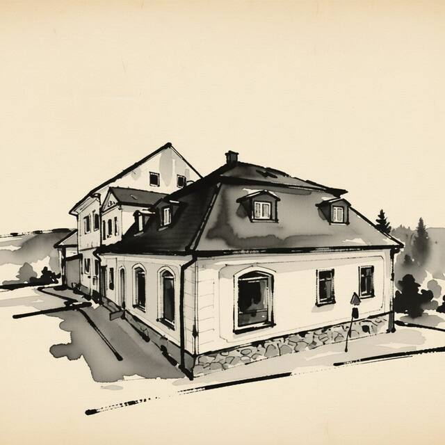 Ilustrační kresba: Guest House U Zlatého Jelena