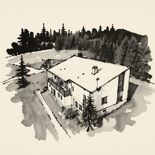 Ilustrační kresba: Penzion Na slunci