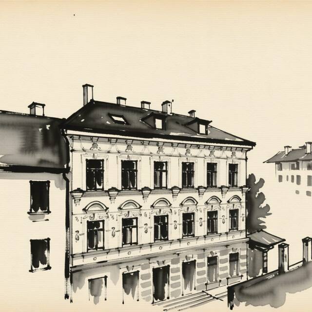 Ilustrační kresba: Hotel Pilgrim