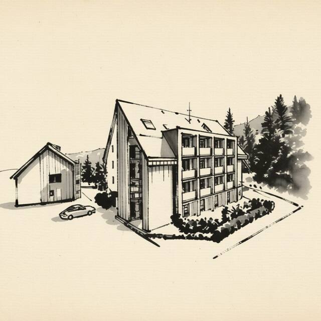 Ilustrační kresba: Apartmán Čihadla