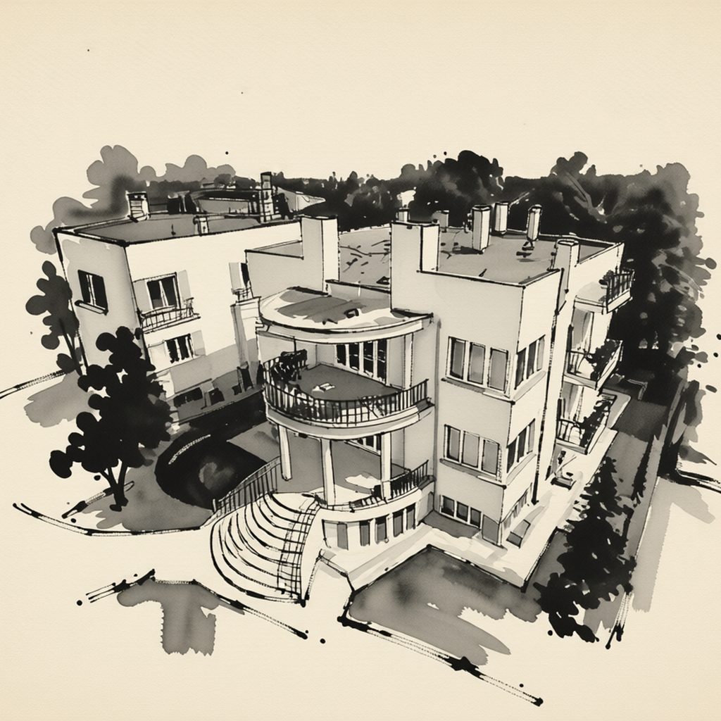 Ilustrační kresba: Vila EVA****