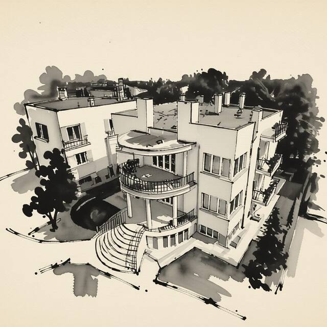 Ilustrační kresba: Vila EVA****