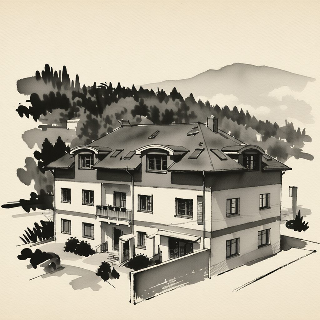 Ilustrační kresba: Penzion MBR