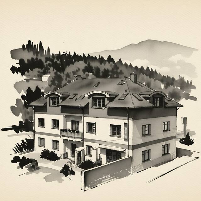Ilustrační kresba: Penzion MBR