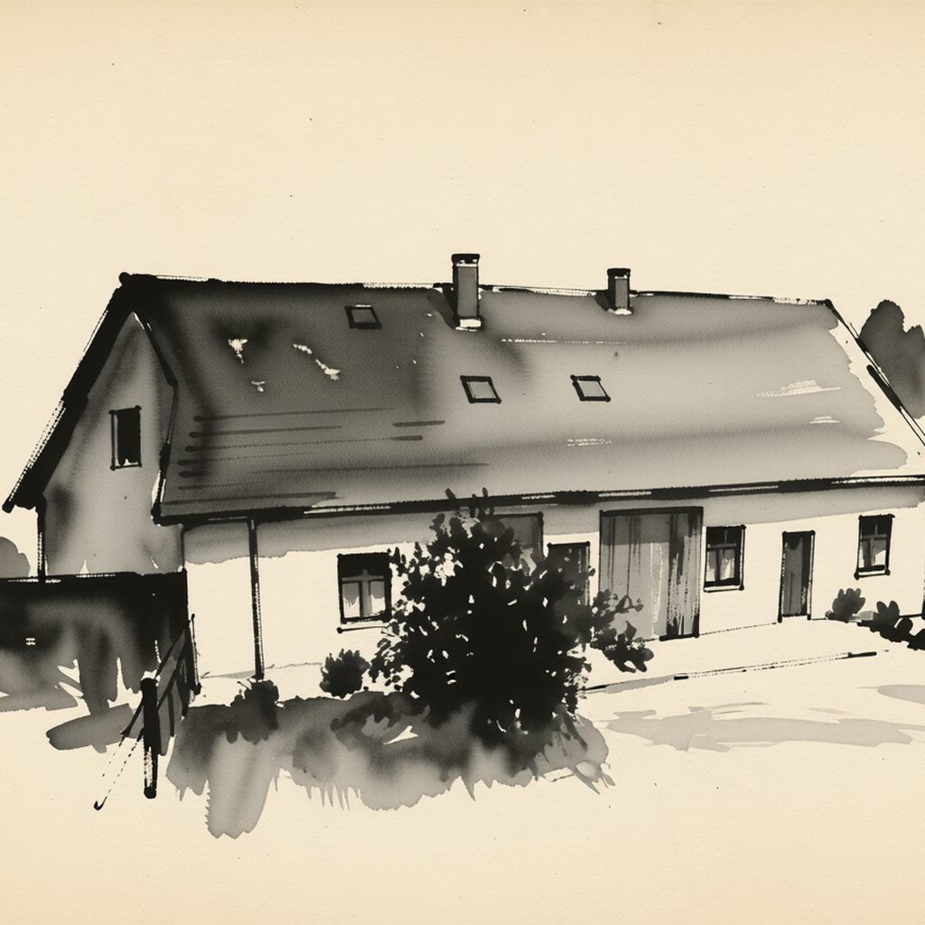 Ilustrační kresba: Ubytování Ve stodole