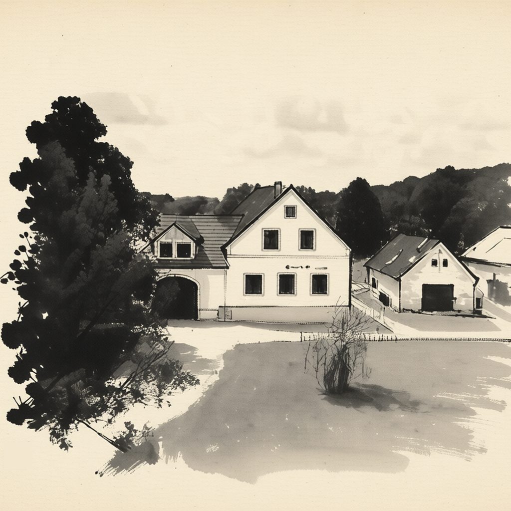 Ilustrační kresba: Penzion u Krumlova