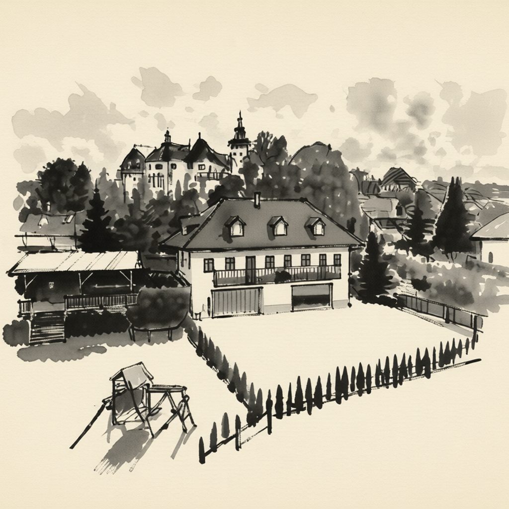 Ilustrační kresba: Penzion Červená Karkulka