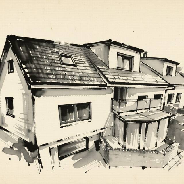 Ilustrační kresba: Penzion Mikulica