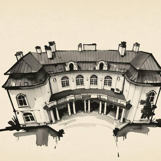 Ilustrační kresba: Hotel Saint Antonius