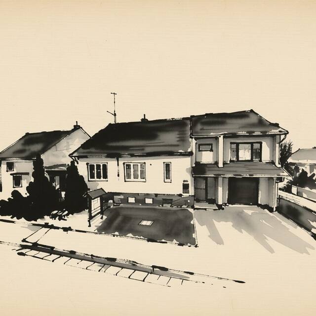 Ilustrační kresba: Vinařství Minařík, ubytování Na Dvorku
