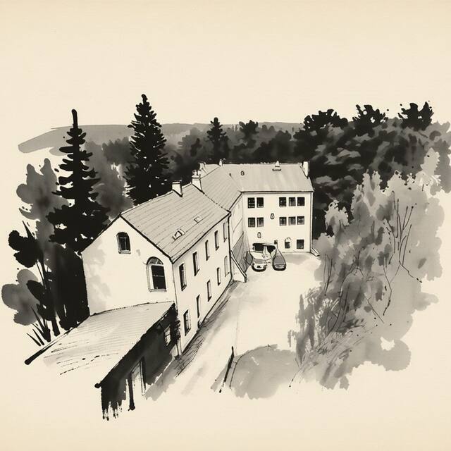 Ilustrační kresba: Penzion Bejčkův mlýn