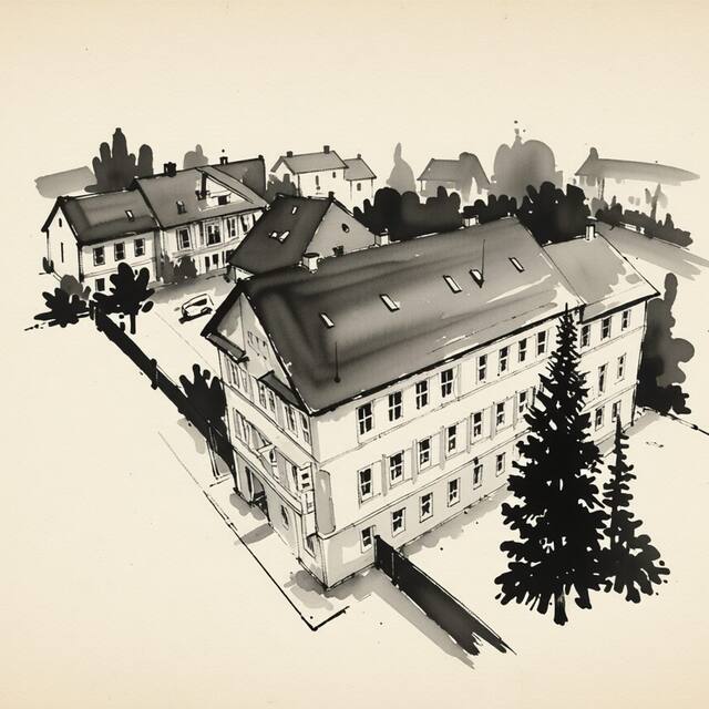 Ilustrační kresba: Penzion Volyňka