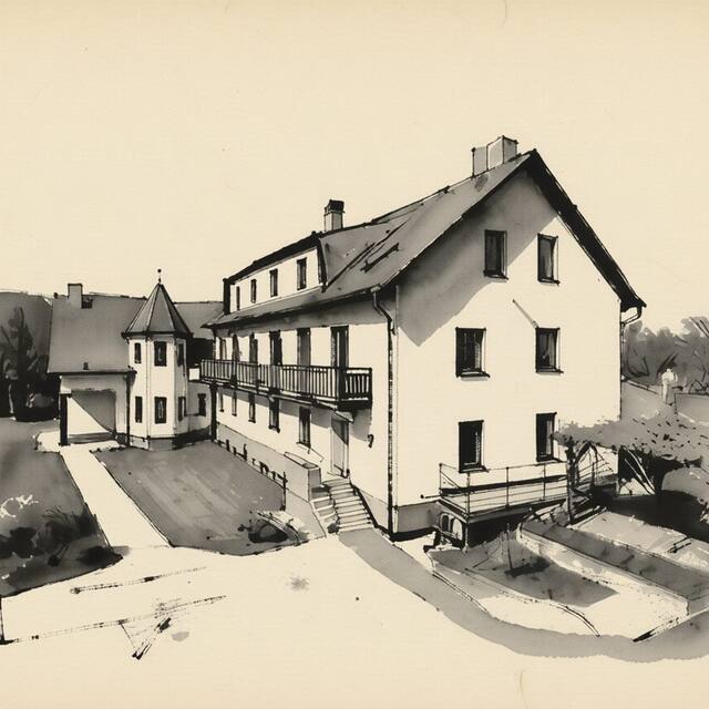 Ilustrační kresba: Pension Vráž
