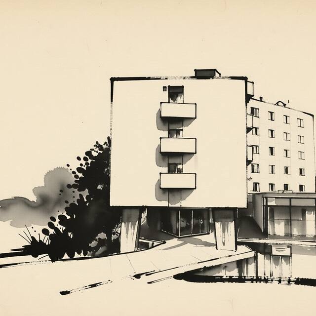 Ilustrační kresba: Grandhotel Garni