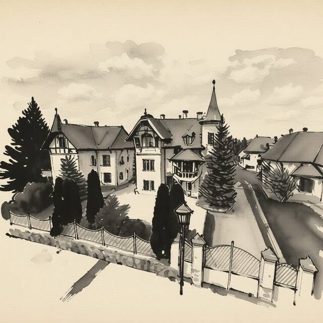 Ilustrační kresba: Jaroch Art Nouveau Villa