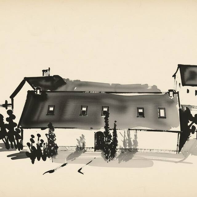 Ilustrační kresba: Penzion Laskala
