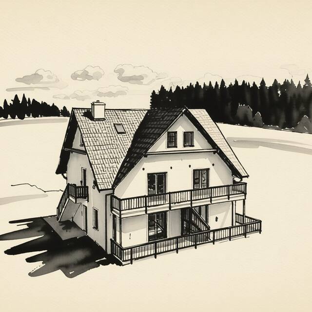 Ilustrační kresba: Apartmány Tlustý svišť