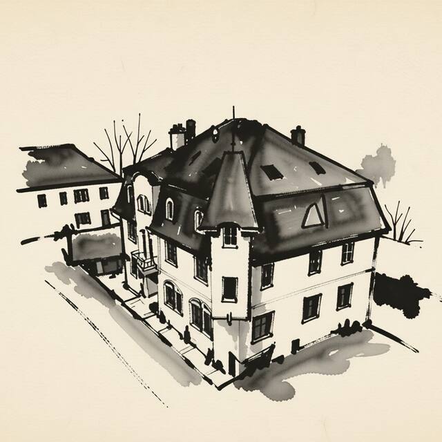 Ilustrační kresba: Penzion Villa Anzio