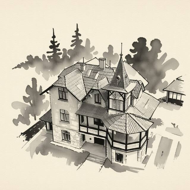Ilustrační kresba: Penzion Karafiát
