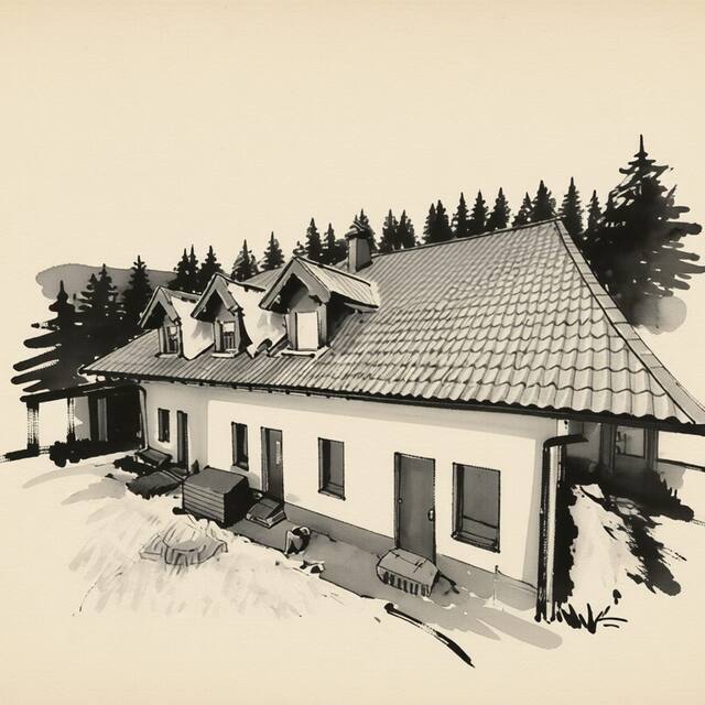 Ilustrační kresba: Penzion Ledovec