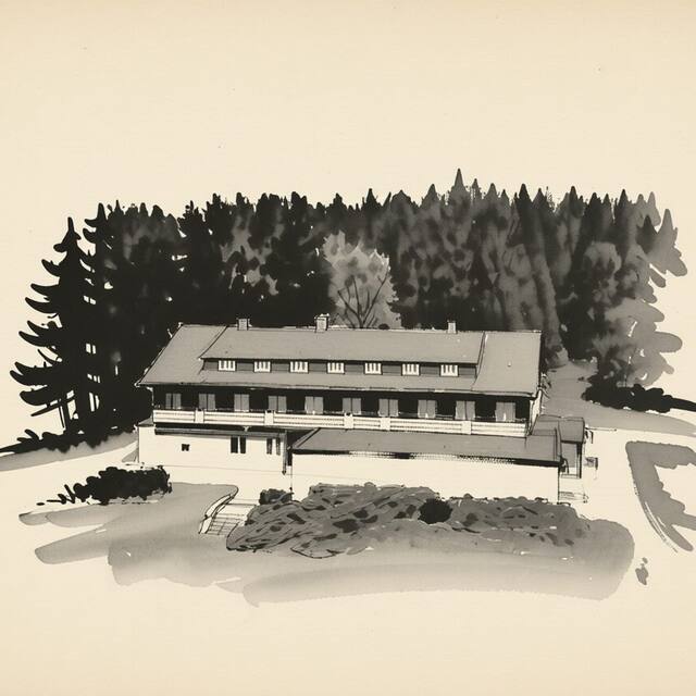 Ilustrační kresba: Penzion Krkoška