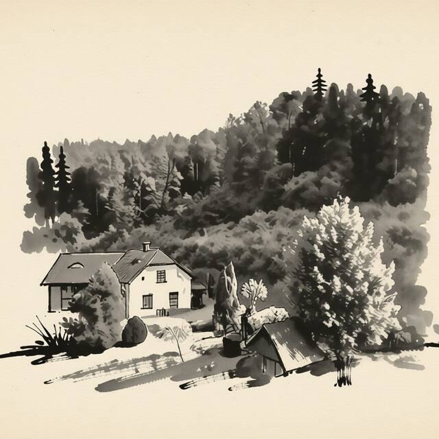 Ilustrační kresba: Mlýn Kozlovice
