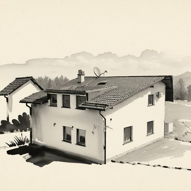Ilustrační kresba: Ubytování Zaolší