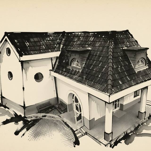 Ilustrační kresba: Hotel Barbora
