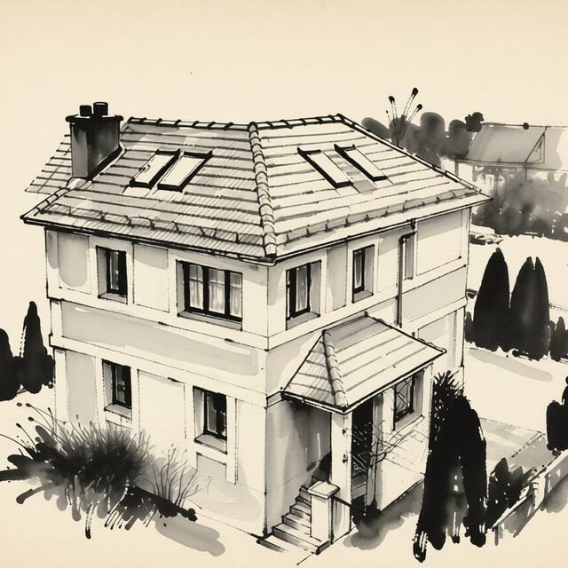 Ilustrační kresba: Apartmány u Kubíků
