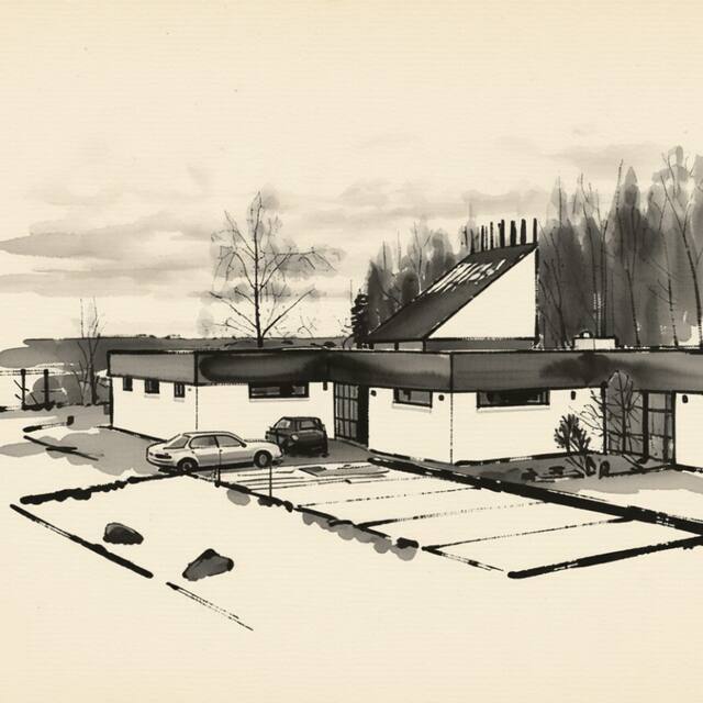 Ilustrační kresba: Motel Pávov