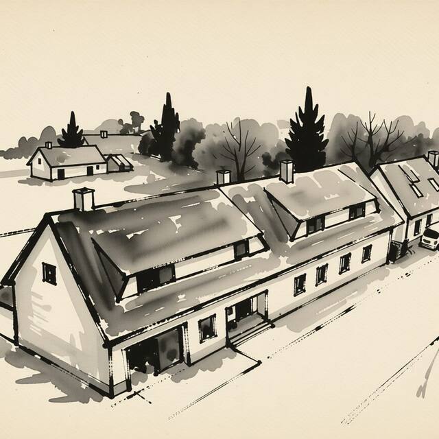 Ilustrační kresba: Lucie Nouzová - ubytování v soukromí