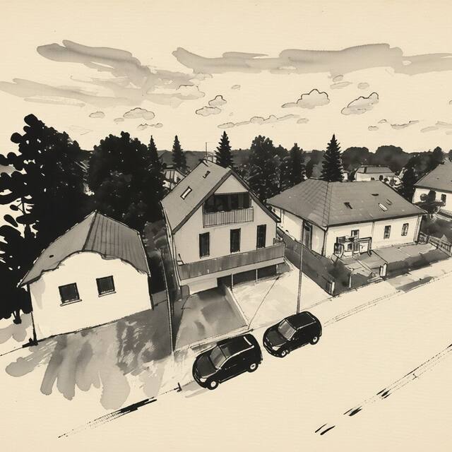 Ilustrační kresba: Chalupa Dešná