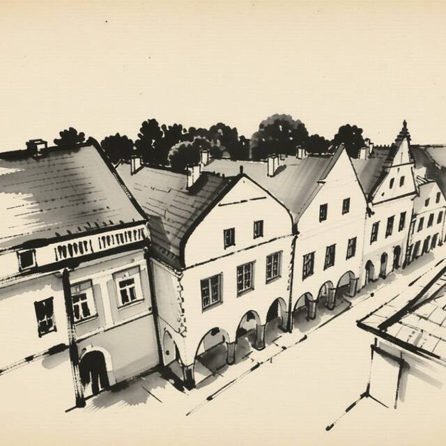 Ilustrační kresba: Hotel Pivoňka