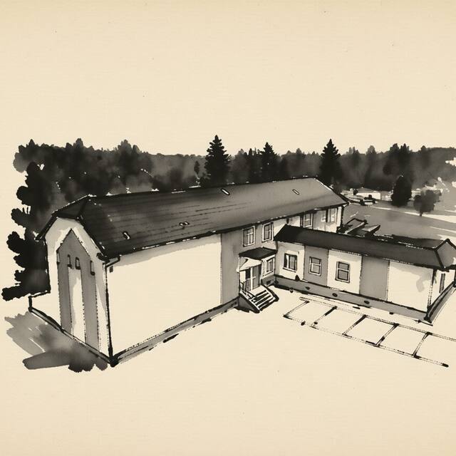 Ilustrační kresba: Penzion Hamr