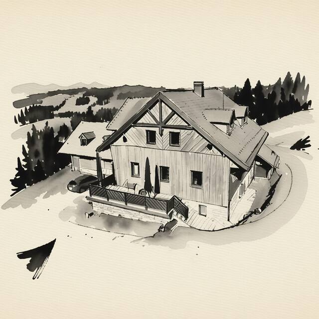 Ilustrační kresba: Pension Korýtko
