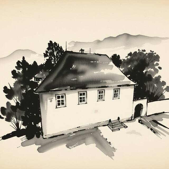 Ilustrační kresba: Penzion Popelka