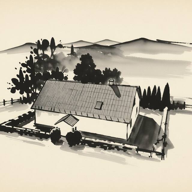 Ilustrační kresba: Ubytování Na Žabárně