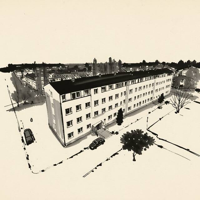 Ilustrační kresba: Apartmán Topolová 912B