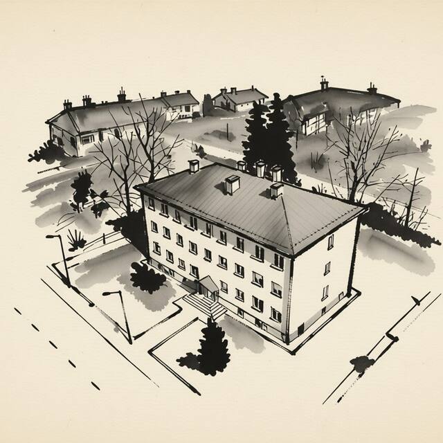 Ilustrační kresba: Apartmán Topolová 909B