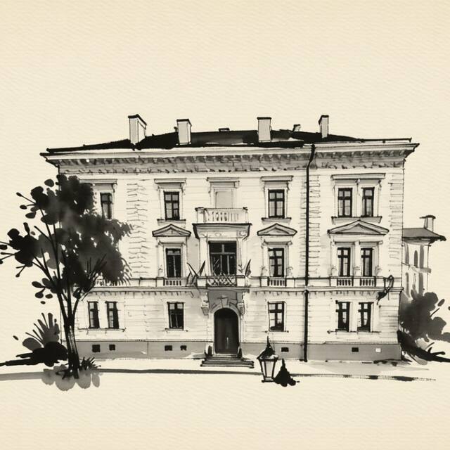 Ilustrační kresba: Apartmán Plzeň