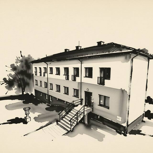 Ilustrační kresba: Hotel Manětín