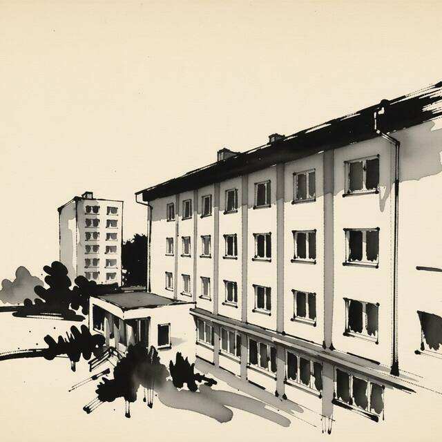 Ilustrační kresba: Hotel Schreiner