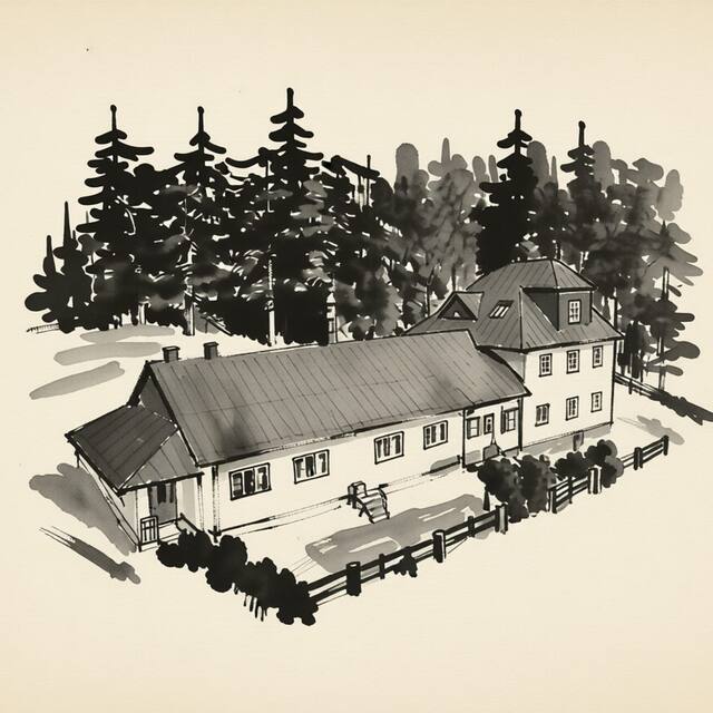 Ilustrační kresba: Chata Javorina
