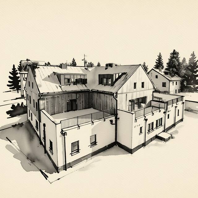 Ilustrační kresba: Apartmán Rozárka