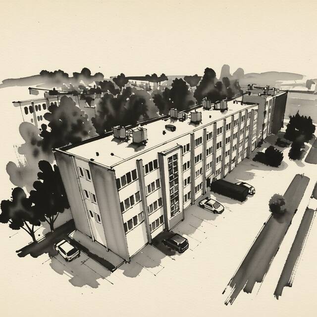 Ilustrační kresba: Ubytovna a penzion KZT Tábor