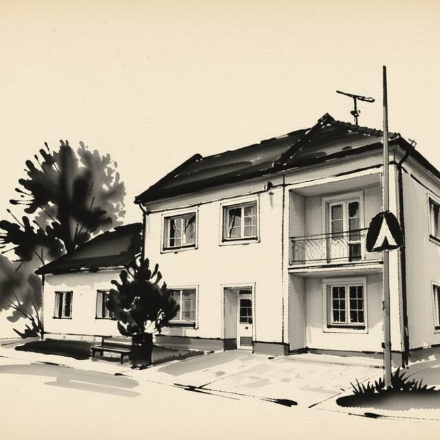 Ilustrační kresba: PENZION - Ubytování pod kopcem