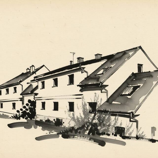 Ilustrační kresba: Penzion malá farma Nemojany