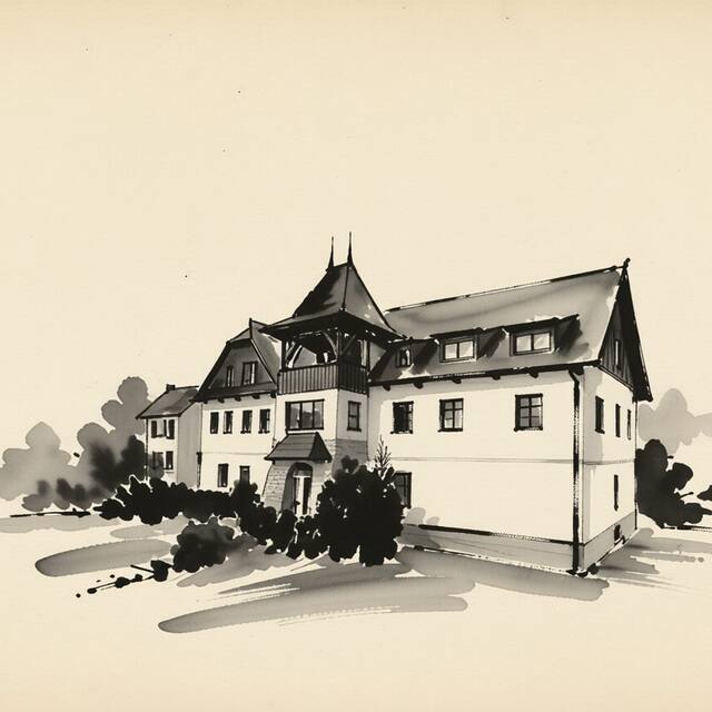 Ilustrační kresba: Hotel Ogar