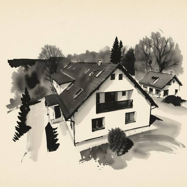 Ilustrační kresba: Restaurace a penzion Na Stráni