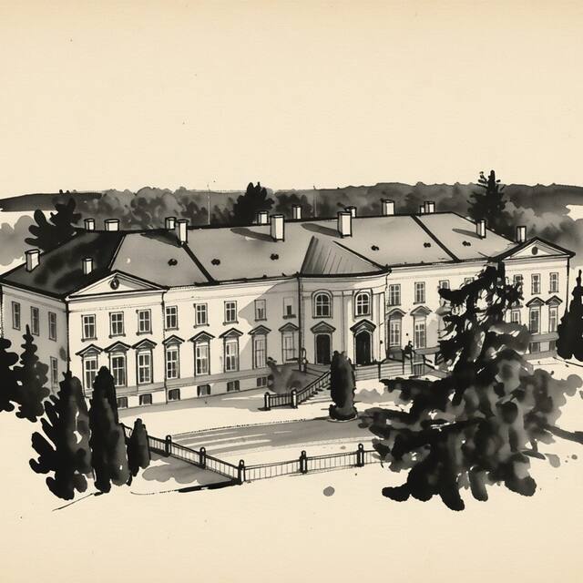 Ilustrační kresba: Ubytování na zámku v Nových&nbsp;Hradech